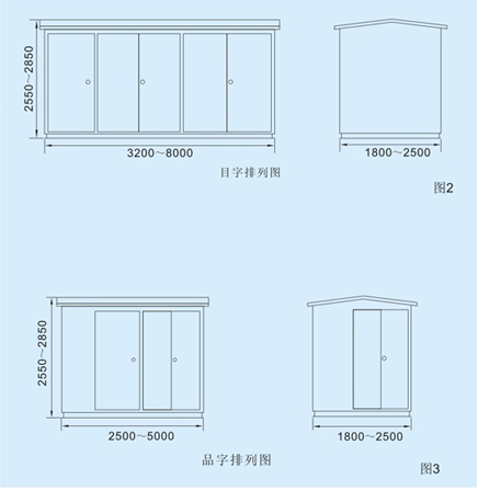 景观型箱式变电站品字排列图