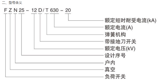 FZN25-12系列高压负荷开关型号