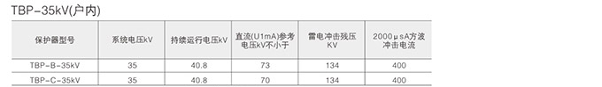 过电压保护器技术参数