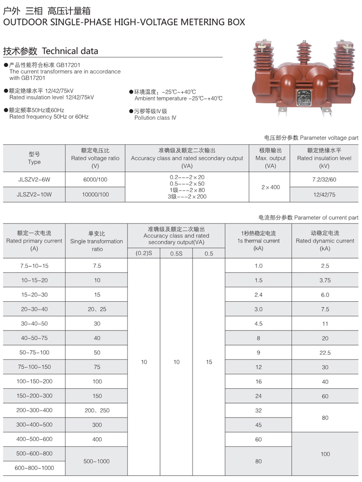 电流互感器技术参数